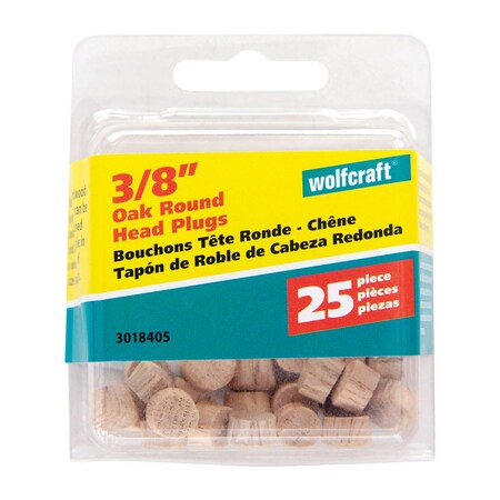 Wolfcraft Plug Oak 3/8" Rnd Head 3018405